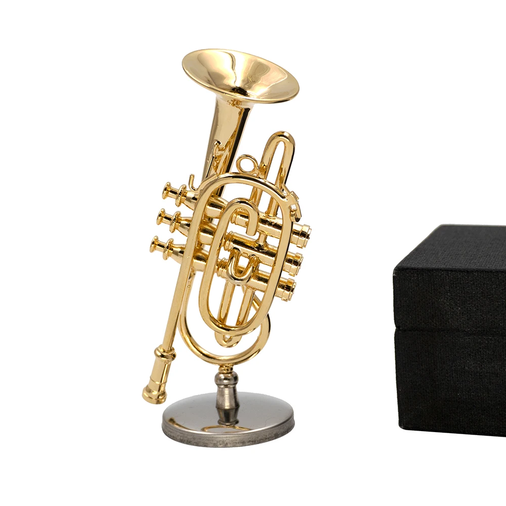 Musical Instrument Cornet - 1 stks Miniatuur Koperen Cornet Model