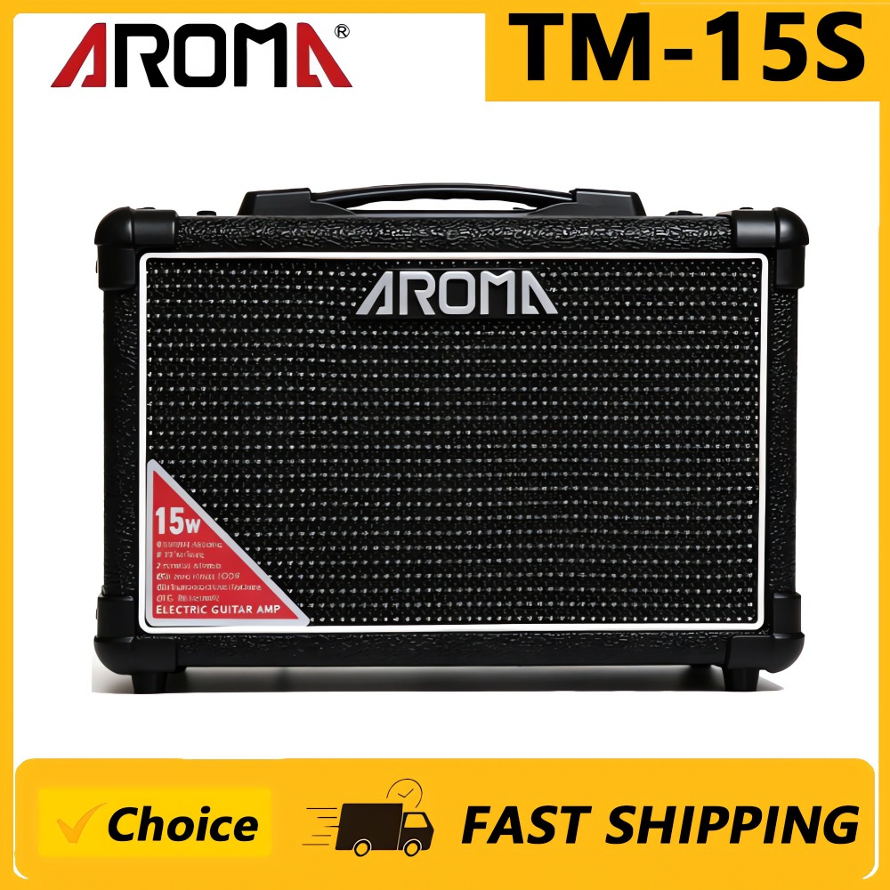 Musical Instrument Amplifier - AROMA TM-15S 15W Draagbare Elektrische Gitaarversterker,
